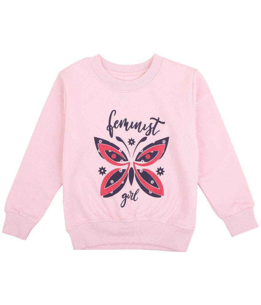     			GIRLS SWEAT SHIRT ROUND NECK FULL SLEEVES SOLID PINK BABY
