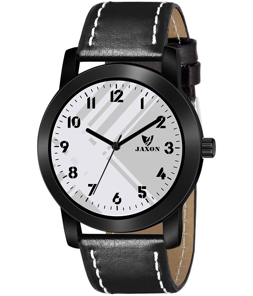     			JAXON MWJ-517 White Dial Leather Analog Men's Watch
