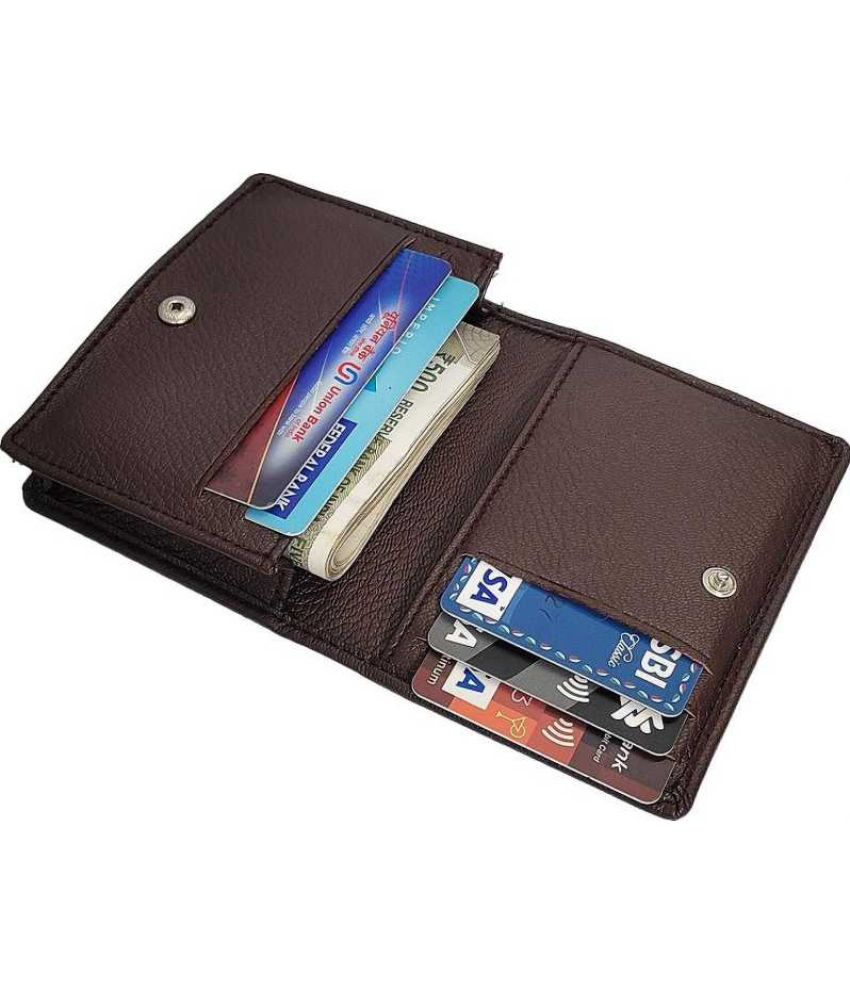     			Men & Women Brown Artificial Leather Debit Card Holder - Mini  (5 Card Slots)