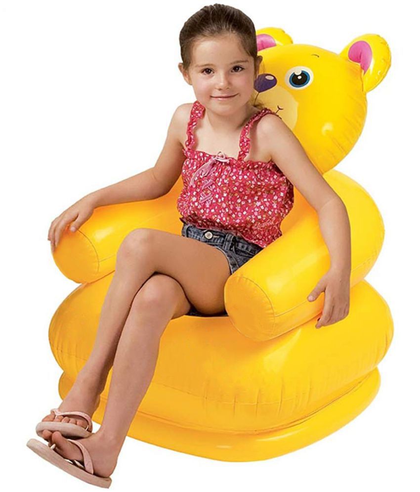 NHR Inflatable Happy Animal Teddy Bear Shape Chair for Kids (3+ Years, Multicolor)