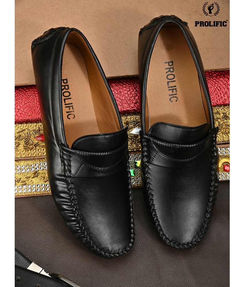     			Prolific Artificial Leather Black Formal Shoes