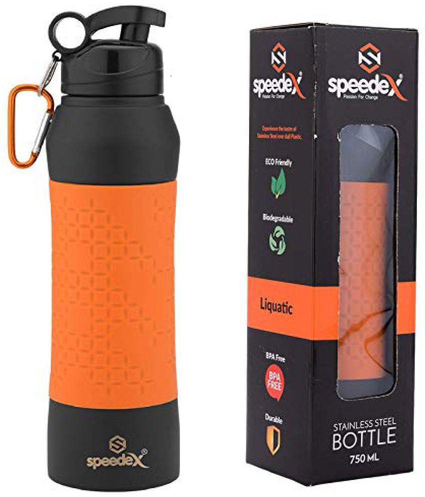     			Speedex Fridge Water Bottle Office Gym Sports School Kids Orange 750 mL Steel Fridge Bottle set of 1