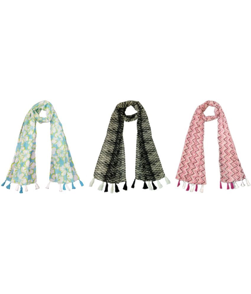     			stolevilla Multi Poly Cotton Yarn Stoles ( Pack of 3 )