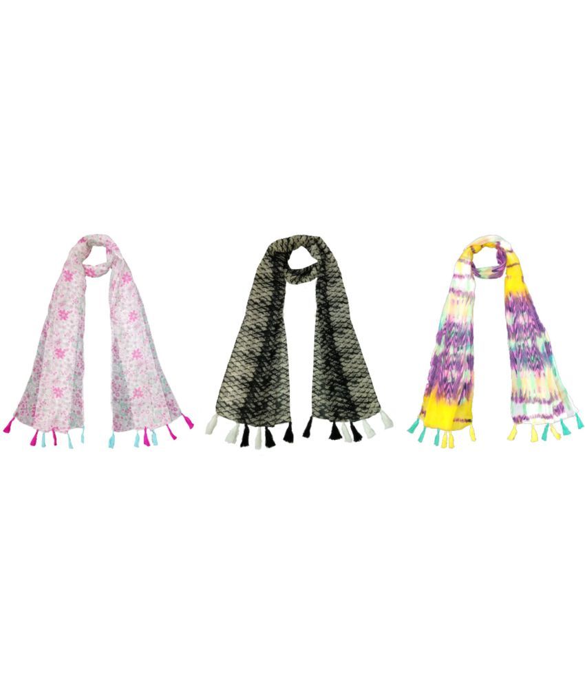     			stolevilla Multi Poly Cotton Yarn Stoles ( Pack of 3 )