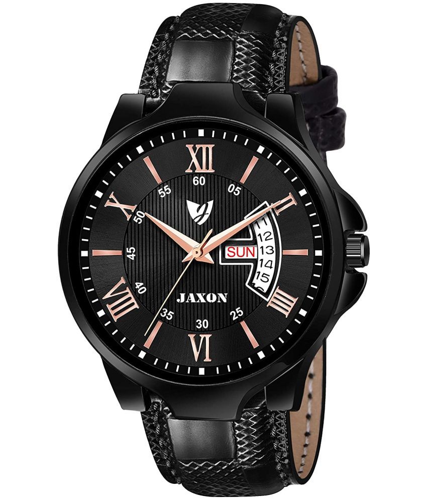     			JAXON MWJ-516 Black Dial Leather Analog Men's Watch