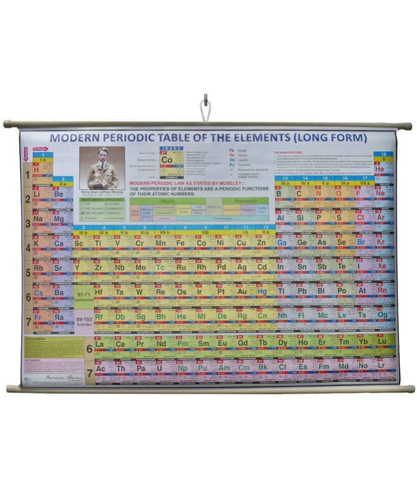     			Modern Periodic Table Of The Elements Laminated Wall Chart (Size 70x104 cm) Perfect for Classroom, Student, School,Medical Student