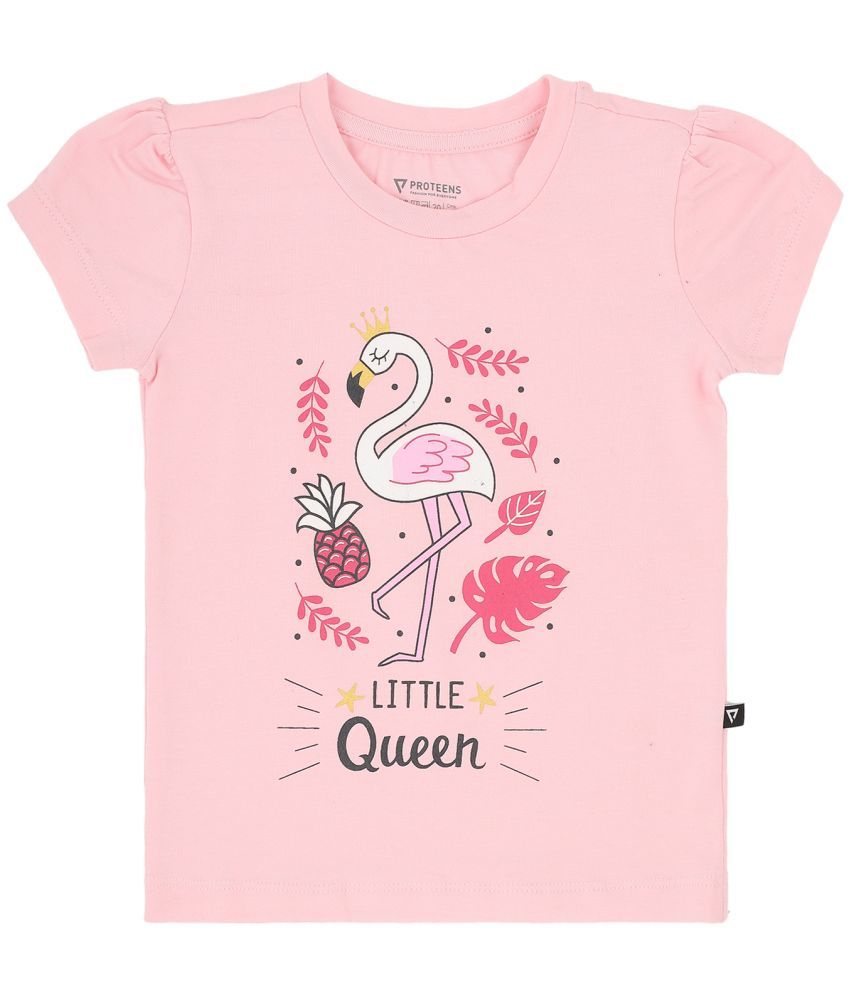     			Proteens Girls Cotton T-Shirts ( Pink )