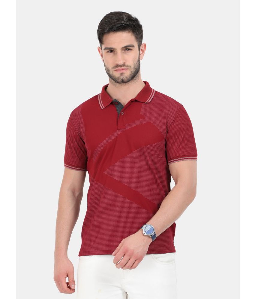     			Ardeur Maroon Polyester Lycra Solids T-Shirt Single Pack