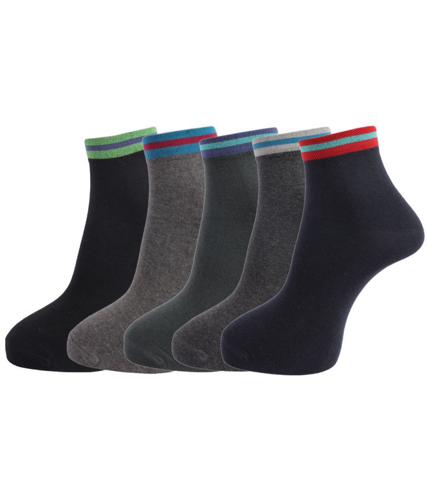     			Dollar Socks - Cotton Men's Self Design Multicolor Ankle Length Socks ( Pack of 5 )