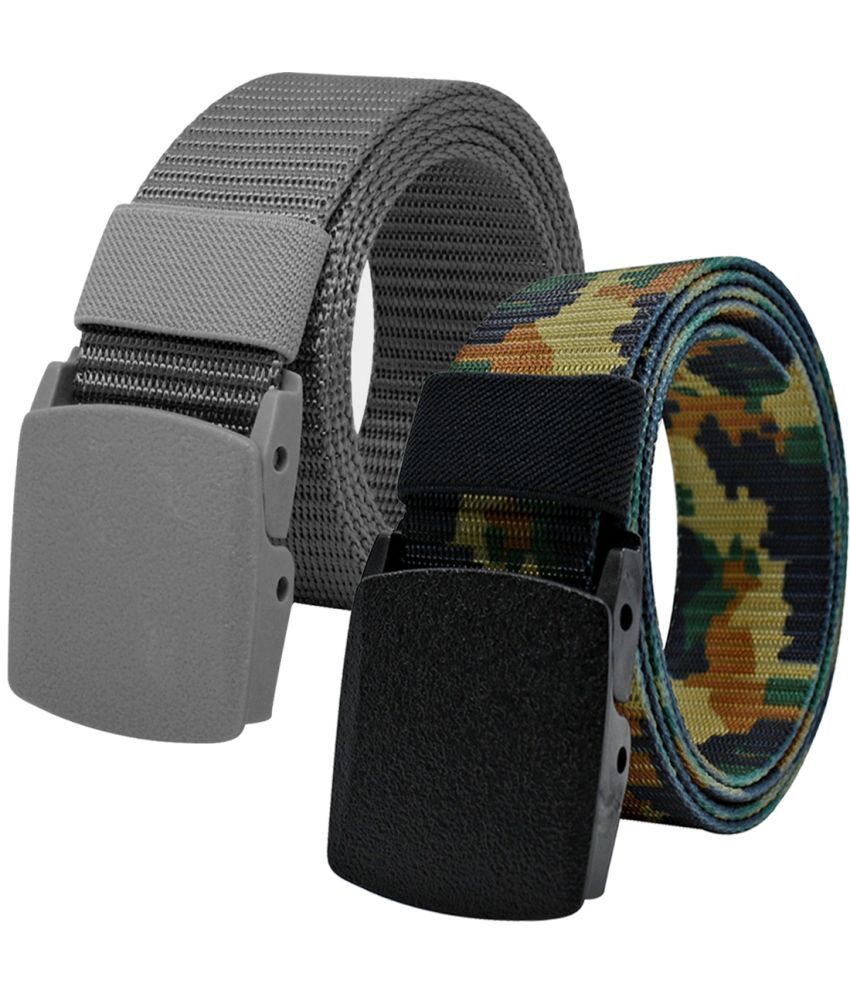     			Loopa Multi Nylon Casual Belt Pack of 2