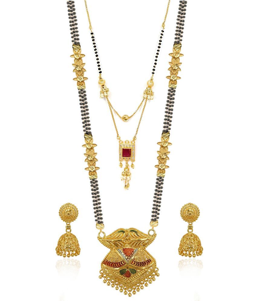     			MGSV set Combo Of mangalsutra necklace set pendant with earrings