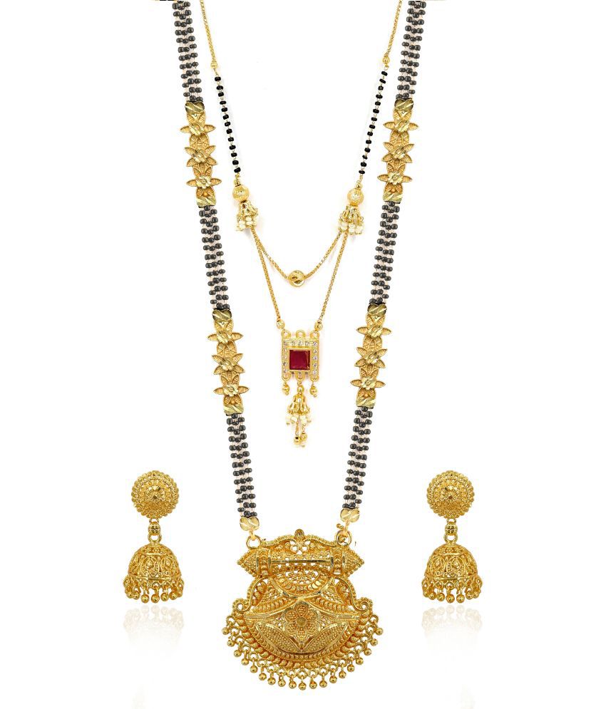     			MGSV set Combo Of mangalsutra necklace set pendant with earrings