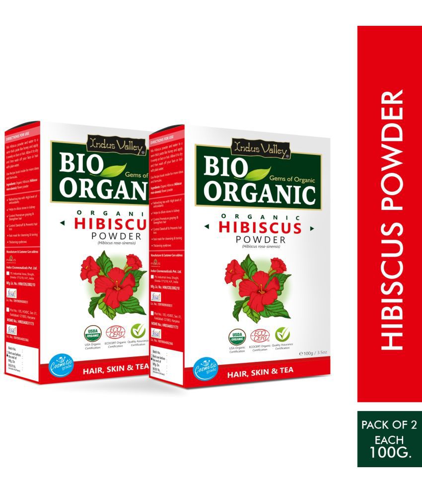 Indus Valley 100% Organic Hibiscus Powder - Twin Pack (200 g)