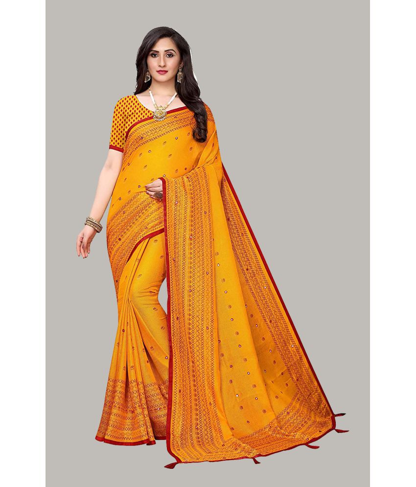 Bhuwal Fashion Yellow Jute Saree - Single