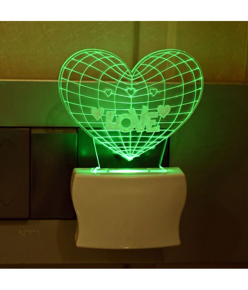     			AFAST 3D Color Changing Plug & Play Valentine Gifting Night Lamp White - Pack of 1