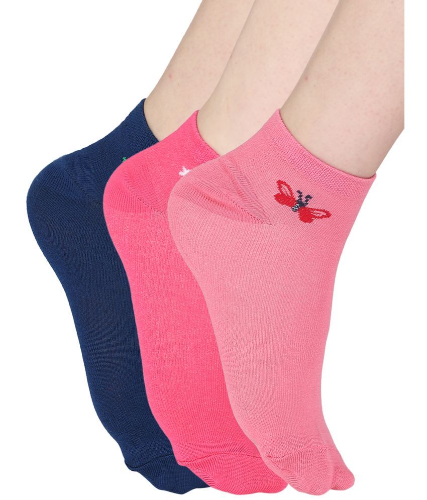     			Bodycare Women's Multicolor Cotton Combo Mid Length Socks ( Pack of 3 )