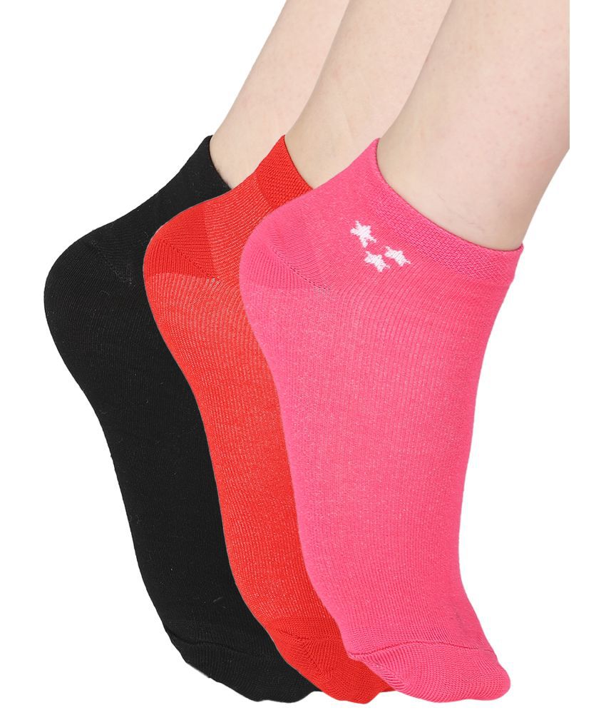     			Bodycare Women's Multicolor Cotton Combo Mid Length Socks ( Pack of 3 )
