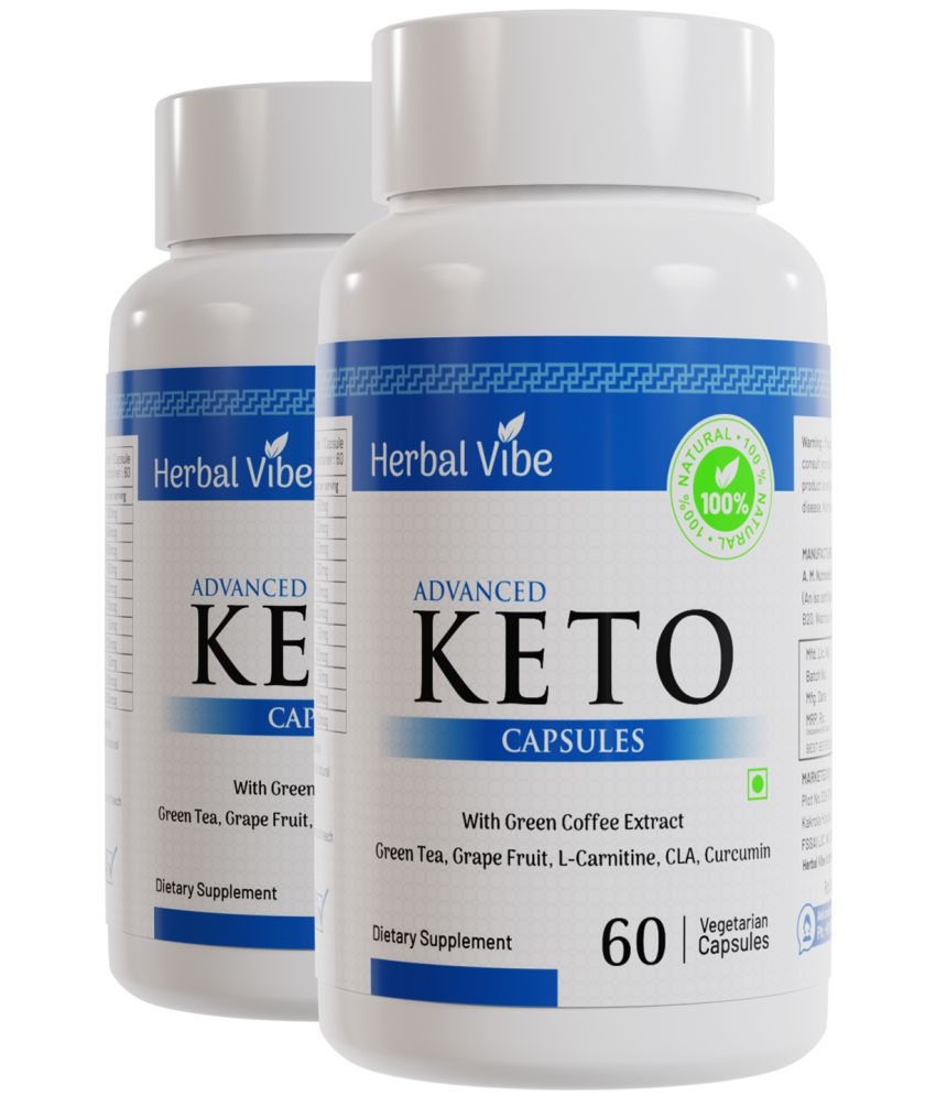 Herbal Vibe Keto Guru Advanced Weight Loss Tablet Fat Burner Capsule 120 no.s Pack of 2
