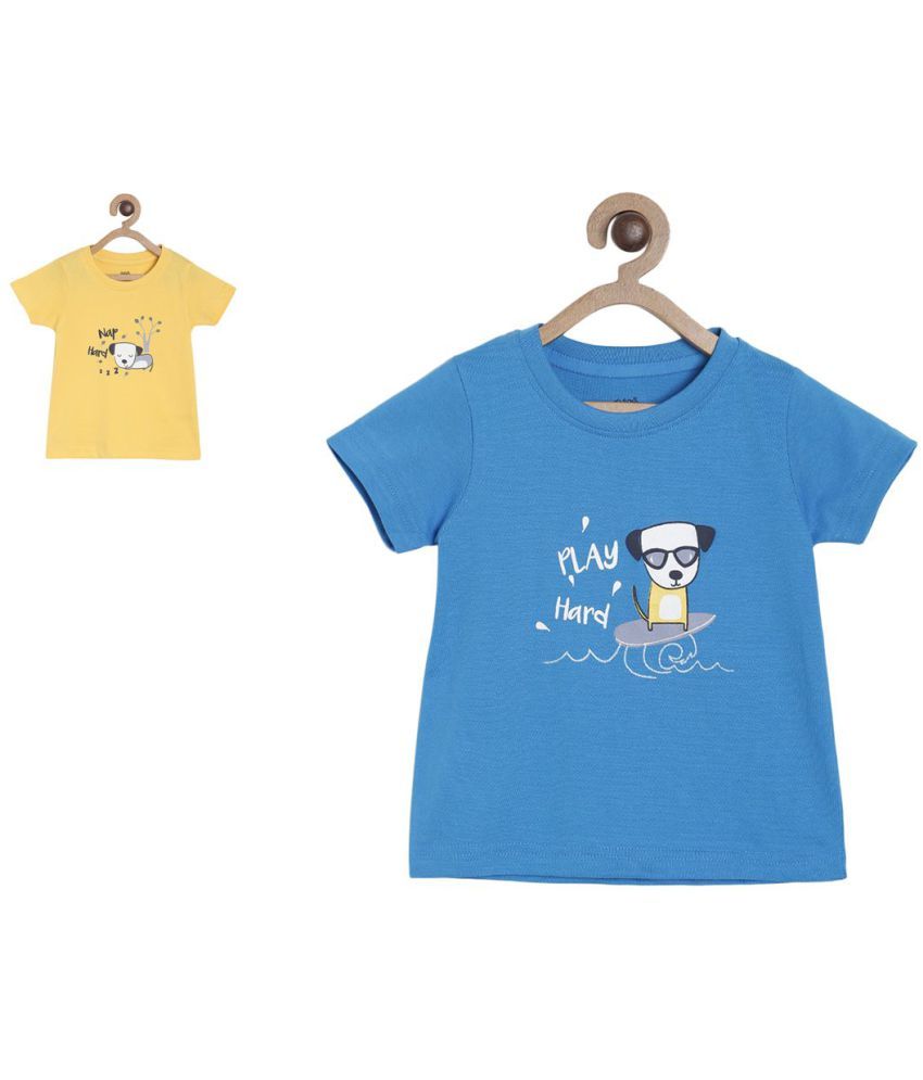     			MINIKLUB Baby Boy Multi Color Pack of 2 T-Shirt