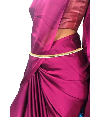 AdiChai Classic Blue And Golden Zari Waist Saree Belt, Belly Chain,  Kamarband for Girls And Women : Amazon.in: Jewellery