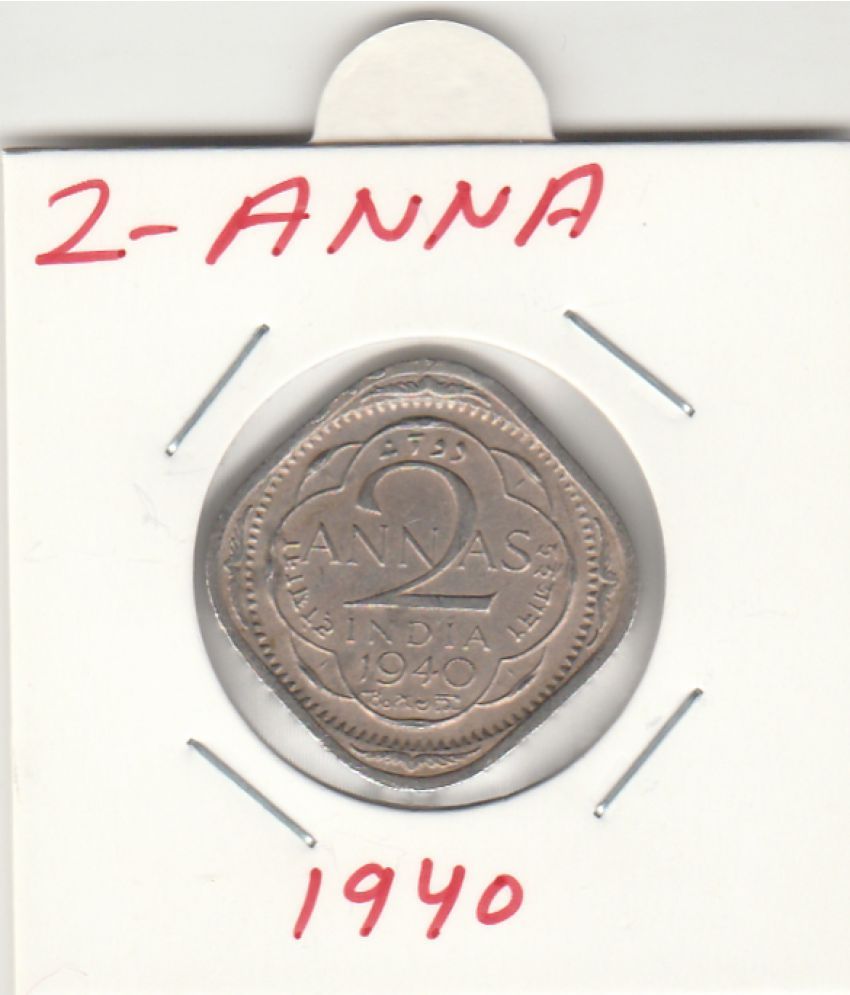     			NUMISMATTECLY  RARE AND COLLECTIBLE -TWO ANNAS INDIA . METAL COPPER-NICKLE ,YEAR-1940,-GEORGE-VITH KING EMPERROR.IN  VERY FINE CONDITION HIGHLY COLLECTIBLE ,WIGHT-5.83- GRAMS-25.30-MM SIZE. CHECK PICTURE CAREFFULLY