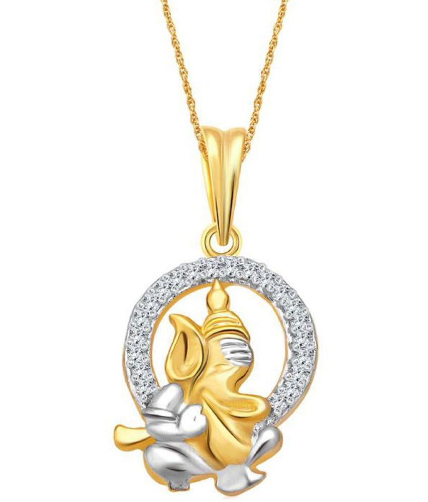     			Vighnaharta Lord Ganesha Golden Alloy Pendant For Men