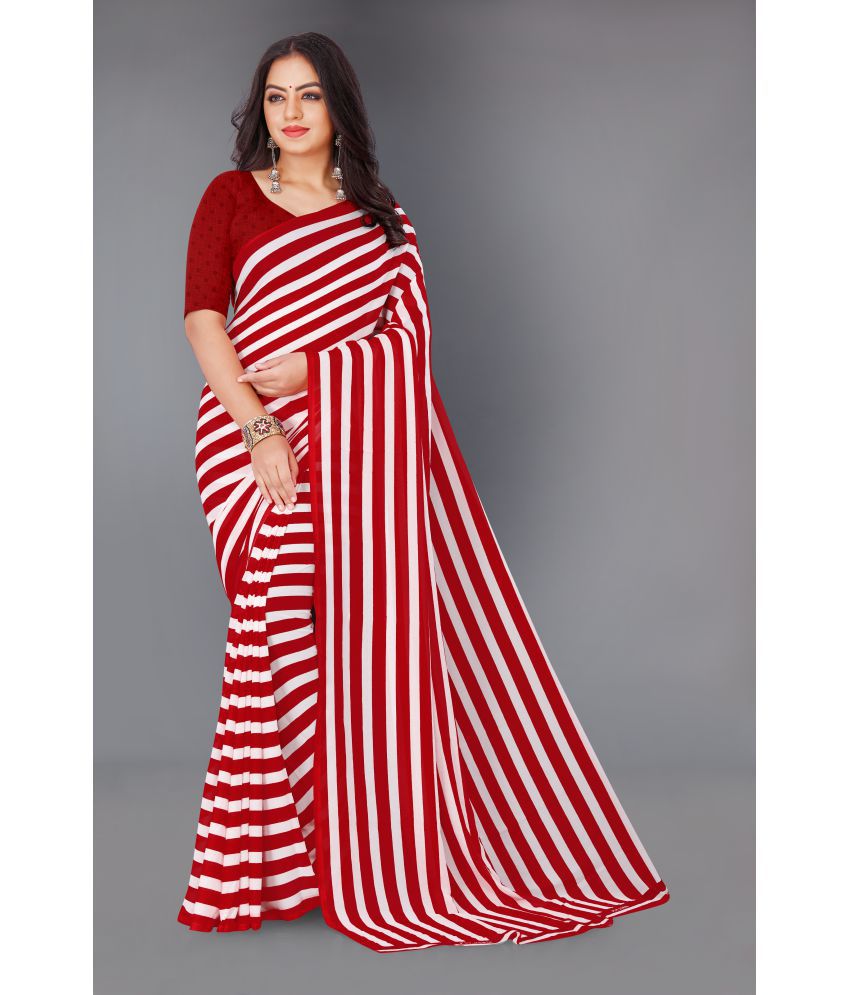     			Anand Red Georgette Saree -