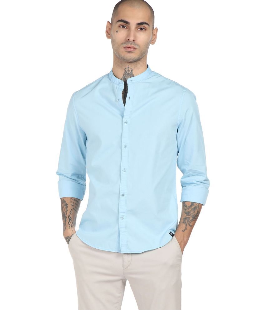     			Ruggers Cotton Blend Blue Shirt