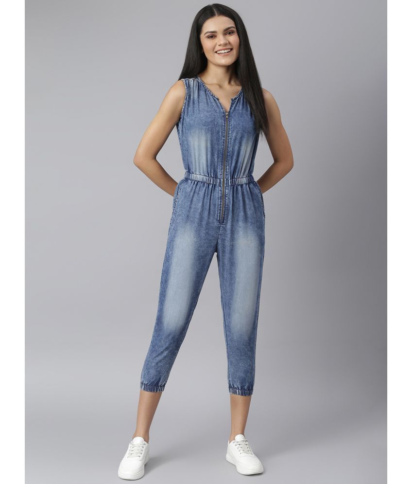     			StyleStone Blue Denim Jumpsuit - Single