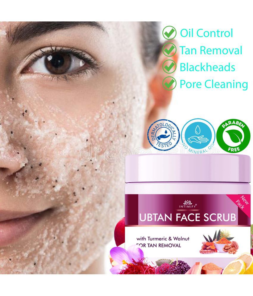 Intimify Ubtan Face & Body Scrub for Detan, Skin Whitening, Dead Skin Facial Scrub 100 ml