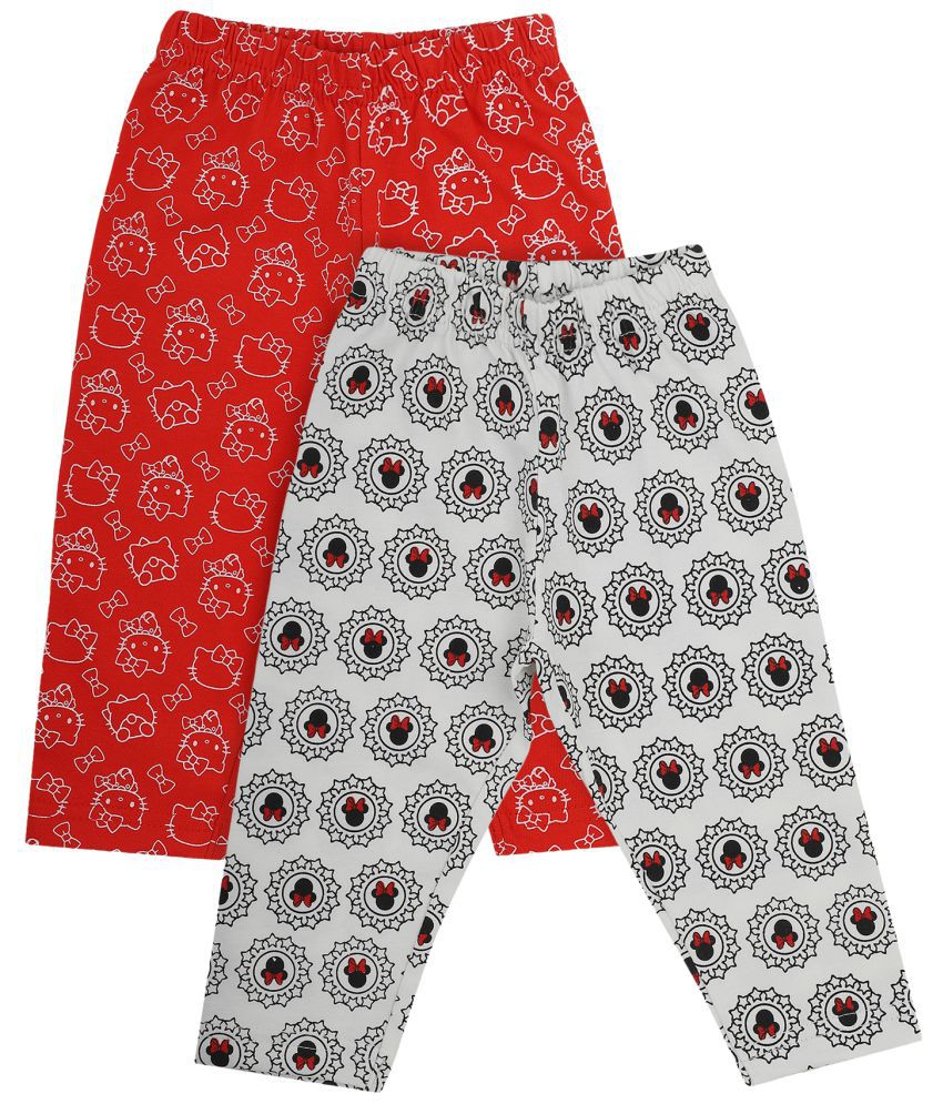     			MINNIE & FRIENDS GIRLS TRACK PANT SOLID RED & WHITE PACK OF 2