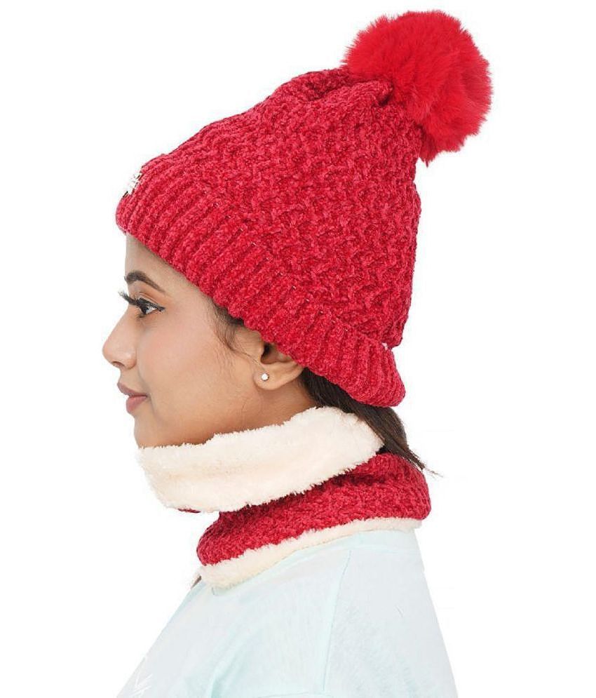 Top Men PENYAN Girls Red Woollen Caps For Winter ( Pack of 1 ) - Red 2025 at ShopCircuit | ONDC