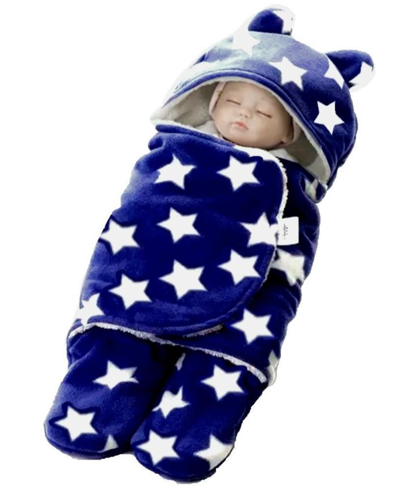     			Brandonn - Multicolor Flannel Hooded Baby Blanket (Pack of 1)
