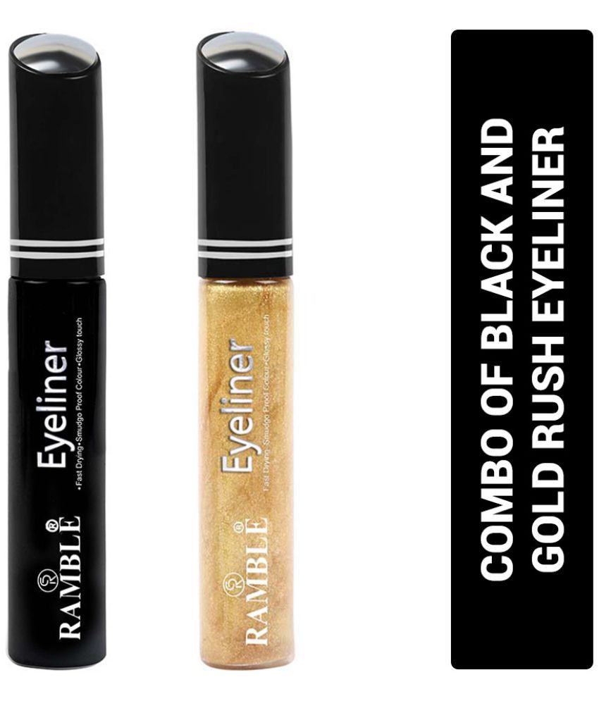 RC RAMBLE Gold Rush & Black Liquid Eyeliner Black Pack of 2 18 mL