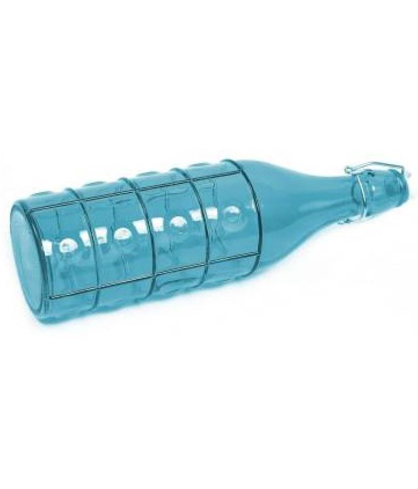     			AFAST  Designer Food Grade Water Bottle Blue 1000 mL Glass Water Bottle set of 1