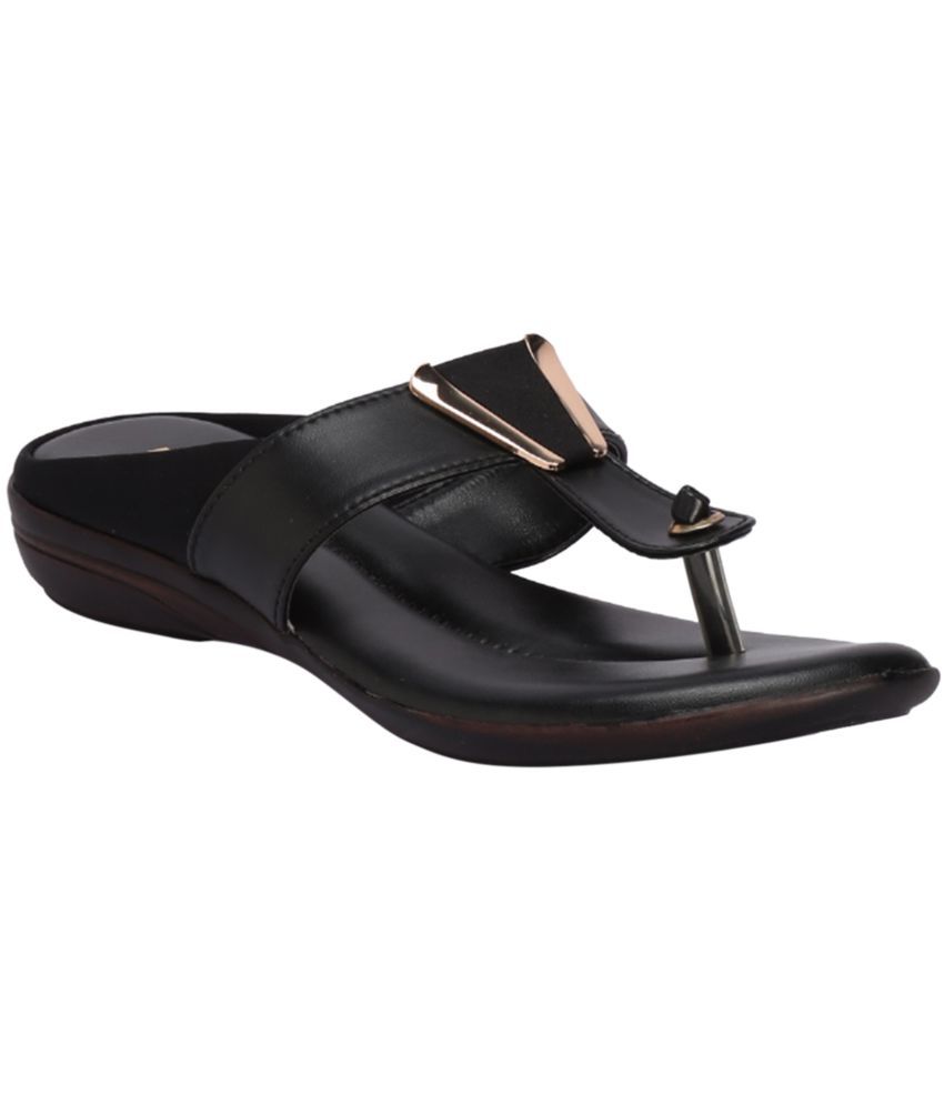     			KHADIM Black Flats