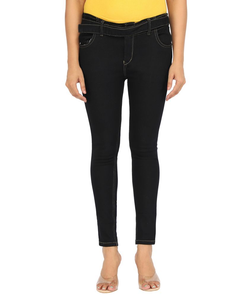     			AngelFab - Black Denim Skinny Fit Women's Jeans ( Pack of 1 )