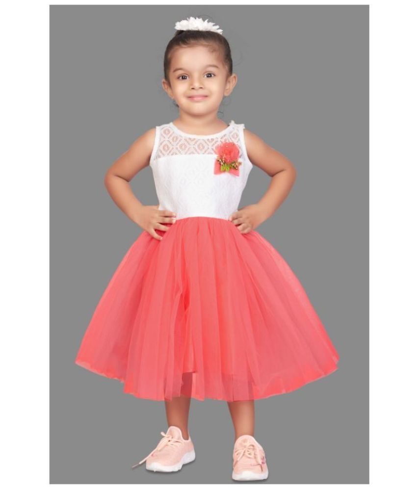 Fashion Dream Baby Girl’s Mesh Style Flared Midi Party Dress/Frock