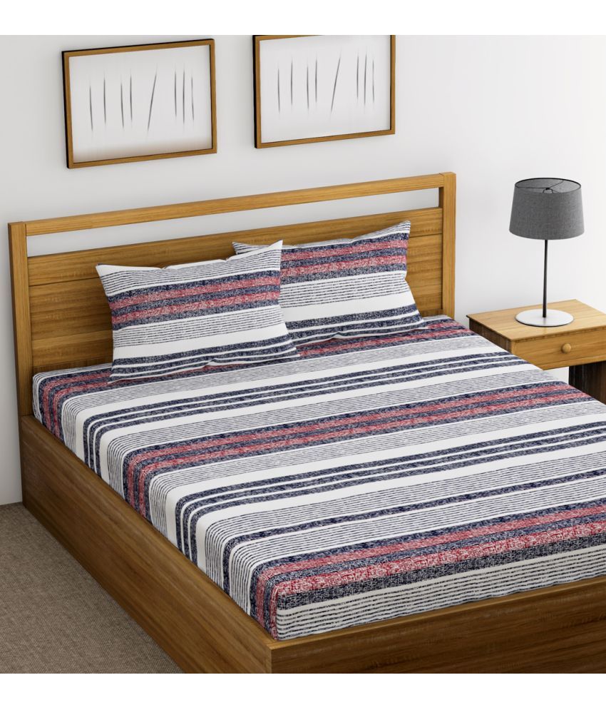 Huesland Cotton King Size Bed Sheet With 2 Pillow Covers ( 280 cm x 275