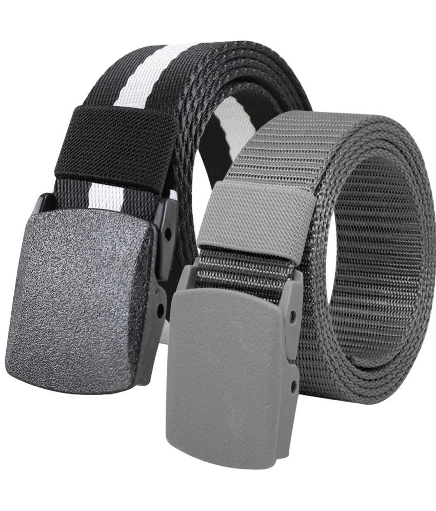     			Loopa Multi Nylon Casual Belt Pack of 2