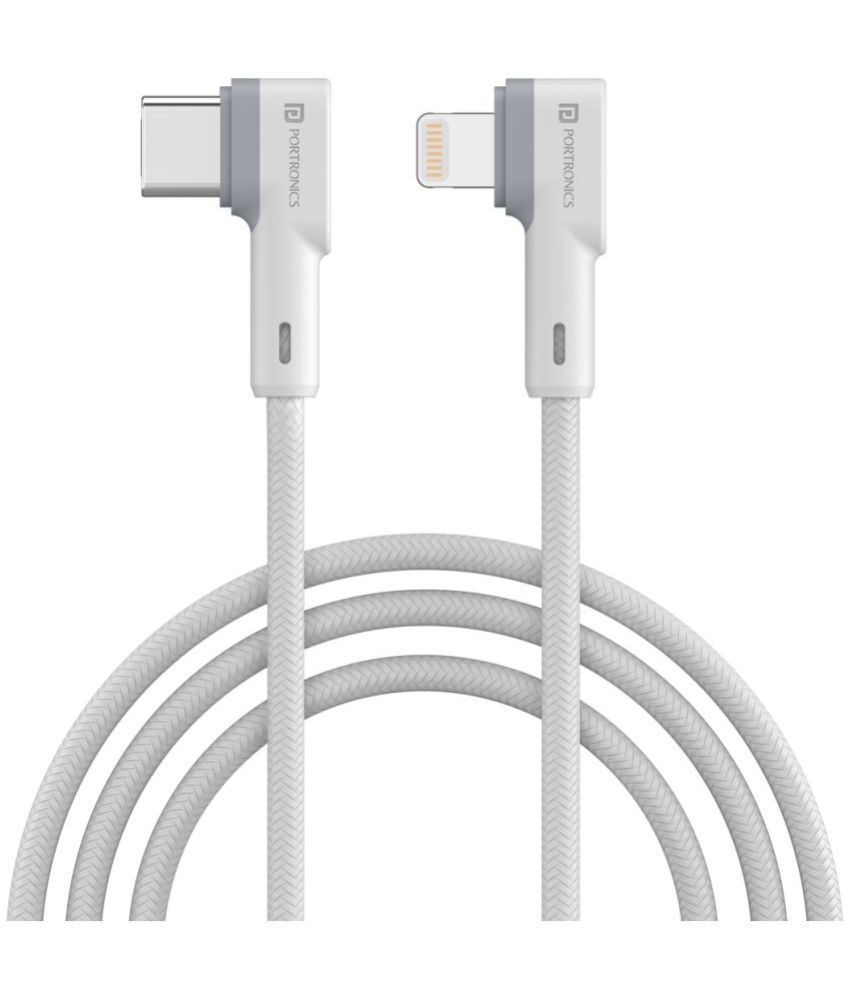     			Portronics Konnect L Type-C to 8 Pin Cable:Type-C to 8 Pin USB PD Cable ,White (POR 1439)