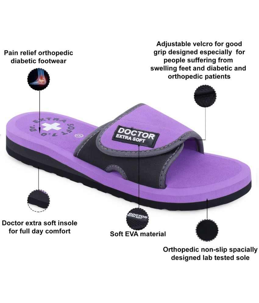     			DOCTOR EXTRA SOFT - Purple  Women's Slide Flip flop