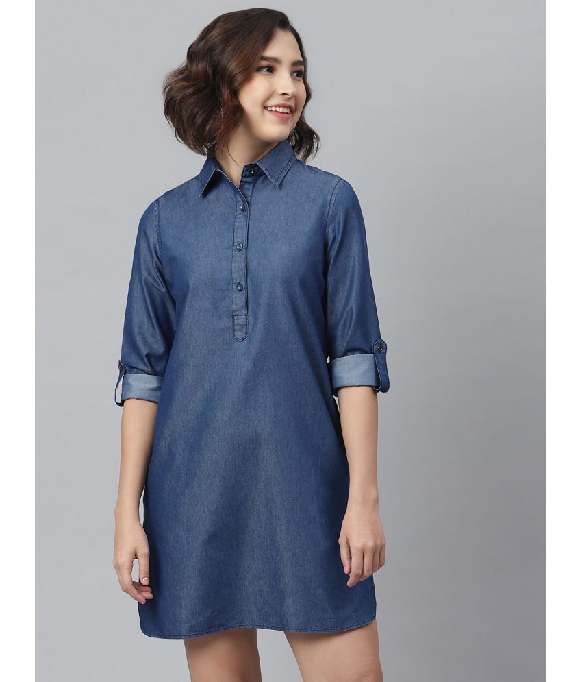     			StyleStone Denim Navy Shirt Dress - Single