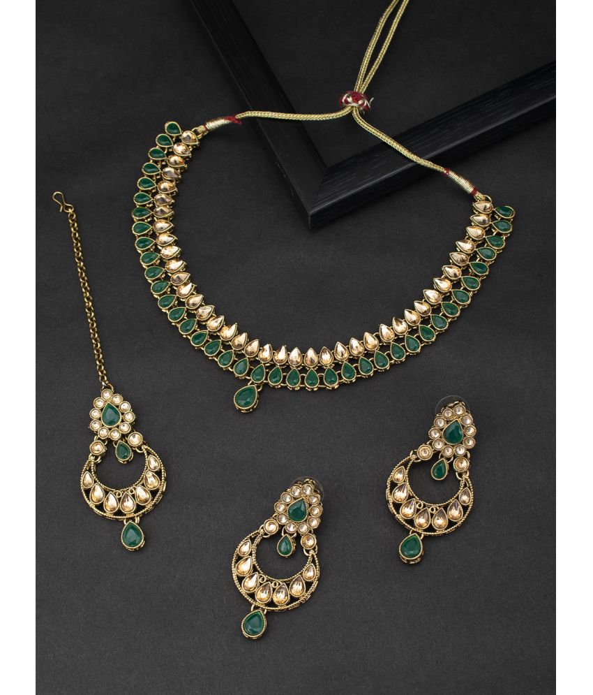     			Sukkhi Alloy Green Traditional Necklaces Set Choker