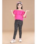 StyleStone Pack of 2 Girls Rayon Top With Leggings ( Pink & Black )