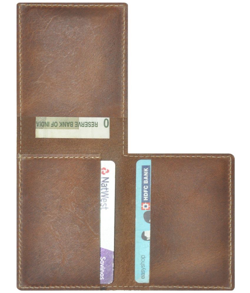     			Genuine Hunter Brown Leather Credit Card Holder Wallet