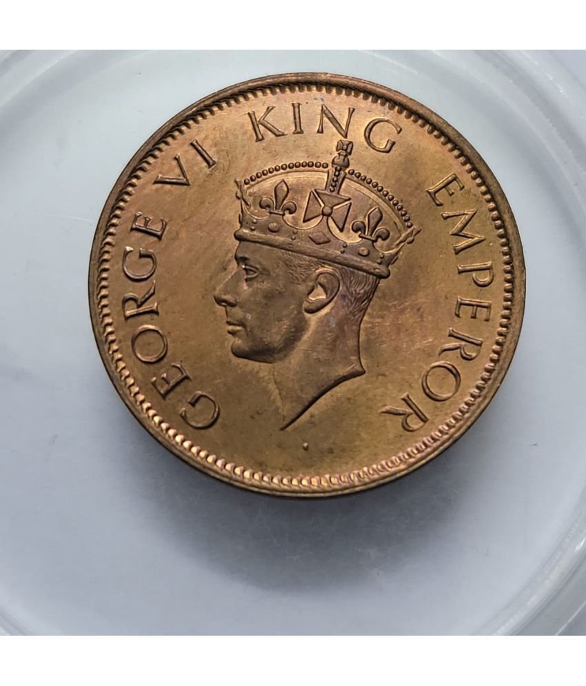     			Gscollectionshop - George VI One Quarter Anna 1940 Coin UNC 1 Antique Figurines