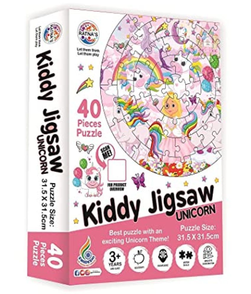     			Kiddy Round Jigsaw Puzzle for Kids|40 Pieces Puzzle|31.5 cms Diameter (Unicorn)