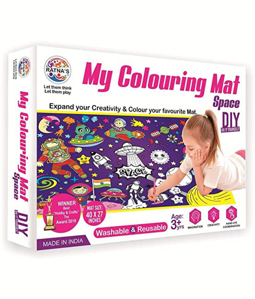     			RATNA'S My Colouring MAT for Kids Reusable and Washable. Big MAT for Colouring. MAT Size(40 INCHES X 27 INCHES) (Space Theme)