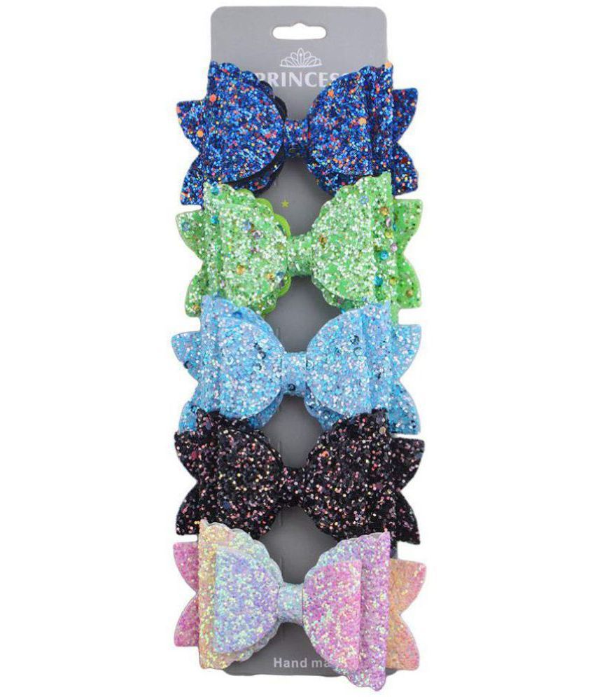 SKUDGEAR Pack of 5 Big Sequins Bow Glitter Hair Clips for Girls Teens Kids Sparkle  Accessories Hair Pins (B): Buy Online at Low Price in India - Snapdeal